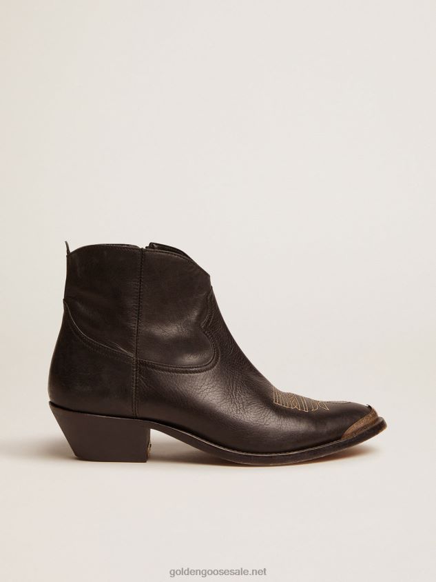 Young ankle boots in leather with cowboy-style decoration FN20N429 Women Golden Goose