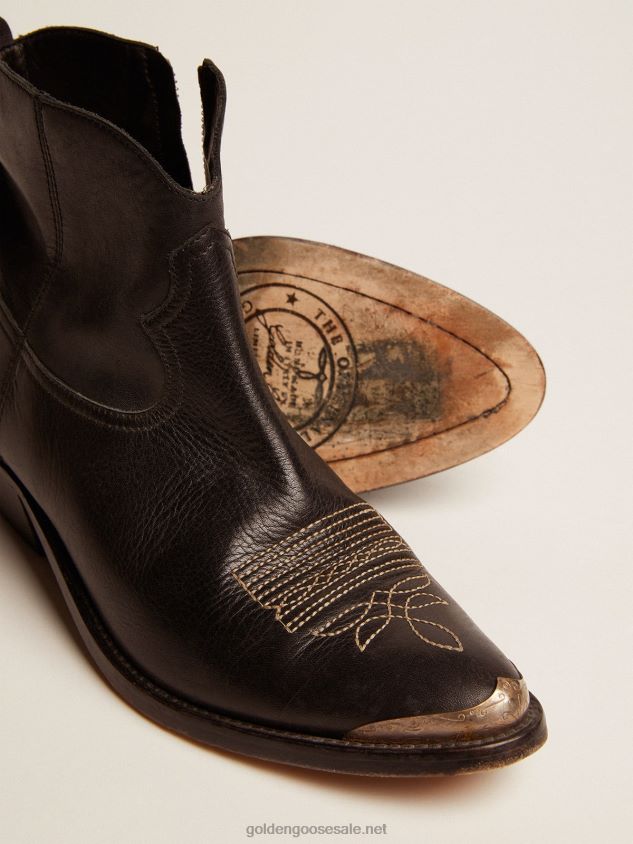 Young ankle boots in leather with cowboy-style decoration FN20N429 Women Golden Goose