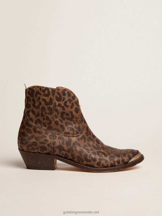 Young ankle boots in leopard-print leather FN20N436 Women Golden Goose