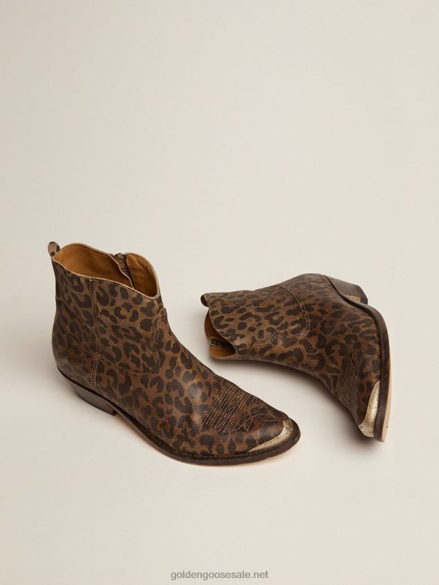 Young ankle boots in leopard-print leather FN20N436 Women Golden Goose