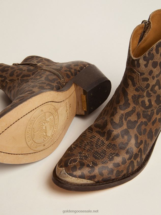 Young ankle boots in leopard-print leather FN20N436 Women Golden Goose