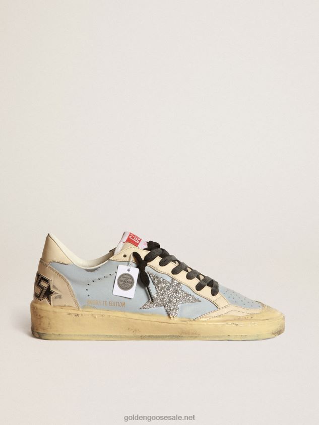 Ball Star LAB in smoky light-blue leather with Swarovski star FN20N202 Women Golden Goose