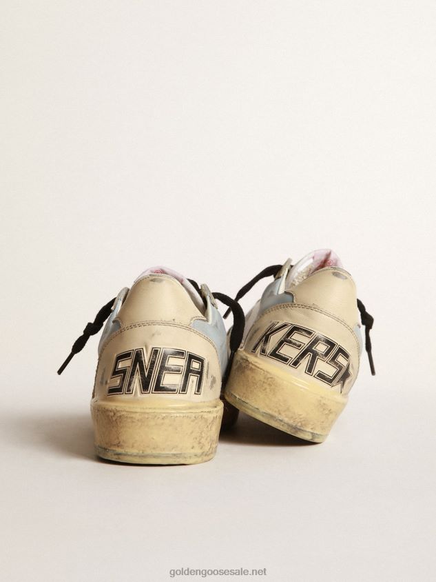 Ball Star LAB in smoky light-blue leather with Swarovski star FN20N202 Women Golden Goose