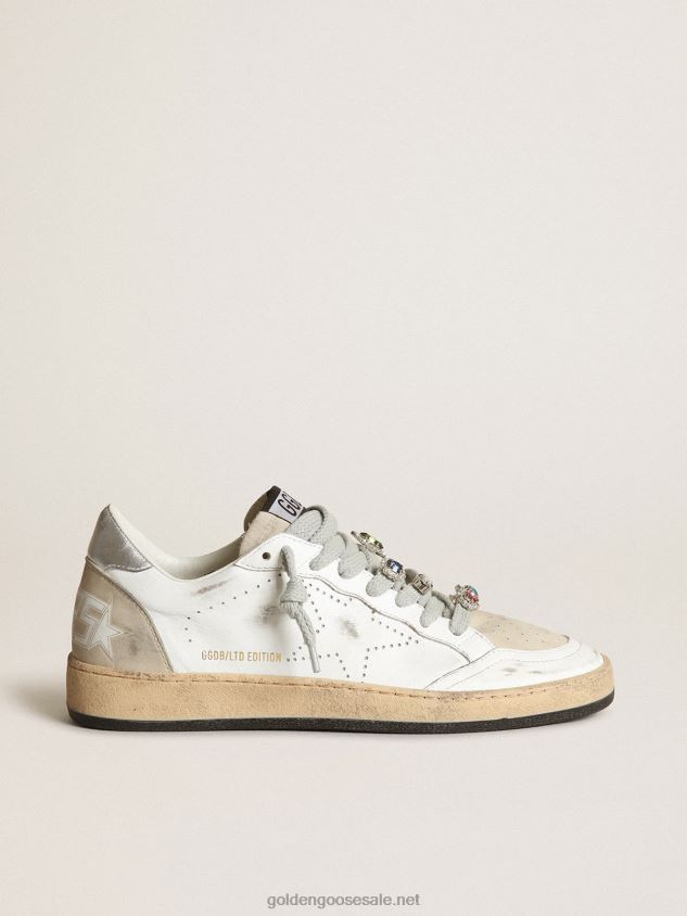 Ball Star LAB sneakers in white leather with perforated star FN20N62 Women Golden Goose