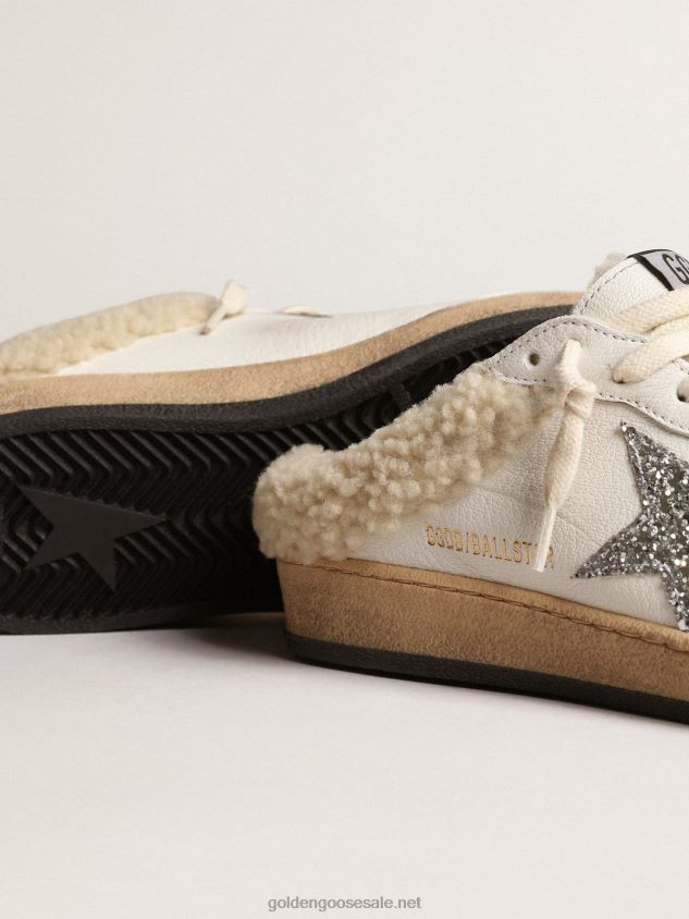 Ball Star Sabots with glitter star and shearling lining FN20N145 Women Golden Goose