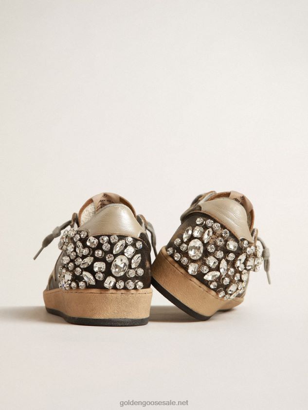 Ball Star in black leather with crystal decoration FN20N141 Women Golden Goose