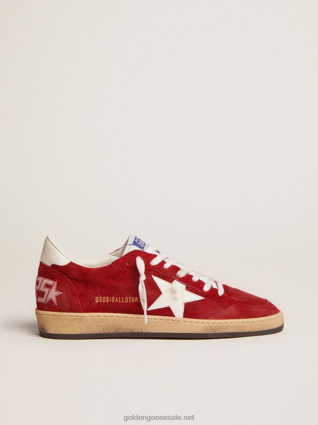 Ball Star in red suede with white leather star FN20N558 Women Golden Goose