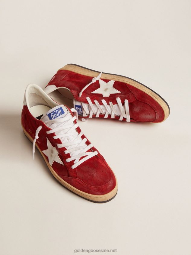 Ball Star in red suede with white leather star FN20N558 Women Golden Goose