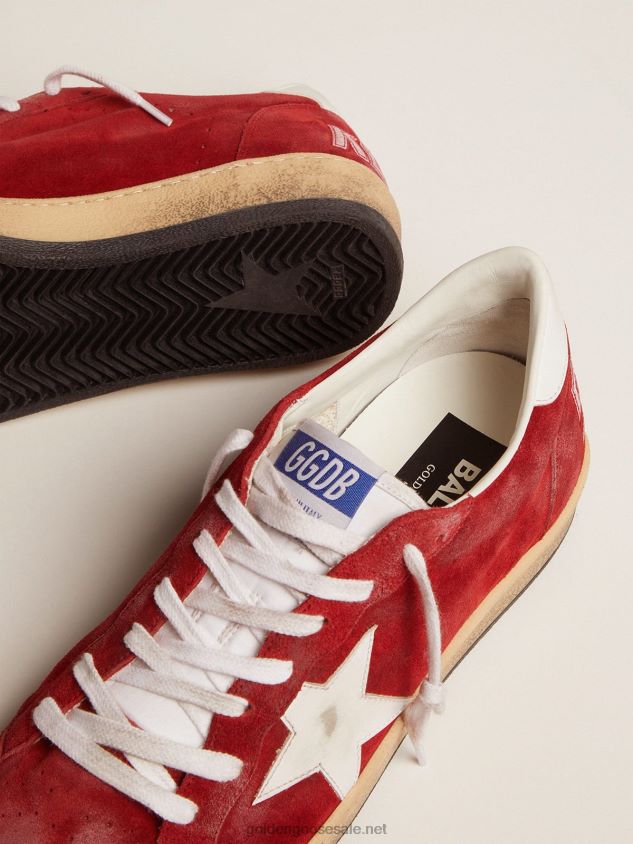 Ball Star in red suede with white leather star FN20N558 Women Golden Goose
