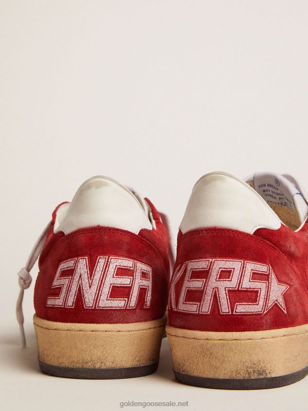 Ball Star in red suede with white leather star FN20N558 Women Golden Goose