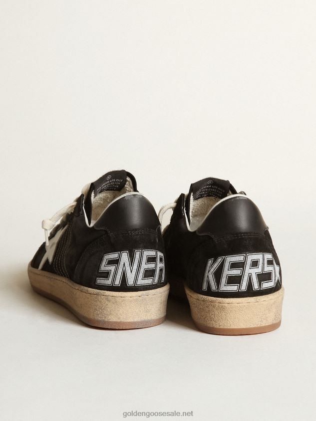 Ball Star sneakers in black suede with white leather star and black leather heel tab FN20N19 Women Golden Goose