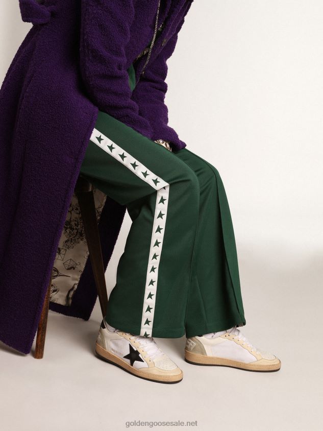 Ball Star sneakers in white canvas and leather with ivory leather inserts and black nappa leather star FN20N84 Women Golden Goose