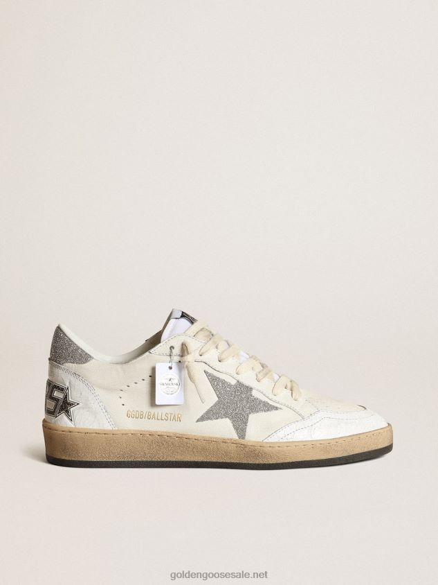 White Ball Star with a Swarovski crystal star and heel tab FN20N194 Women Golden Goose