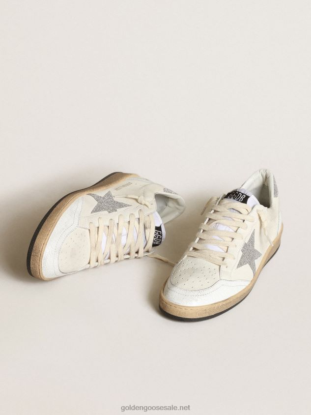 White Ball Star with a Swarovski crystal star and heel tab FN20N194 Women Golden Goose