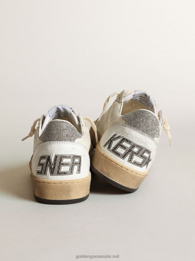 White Ball Star with a Swarovski crystal star and heel tab FN20N194 Women Golden Goose