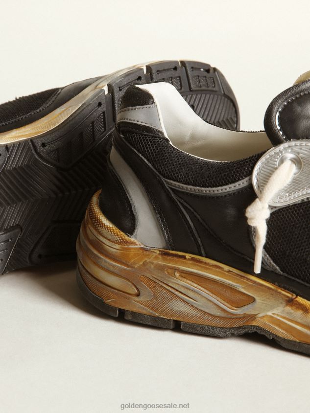 Dad-Star sneakers in black mesh and nappa leather with ice-gray suede star FN20N21 Women Golden Goose