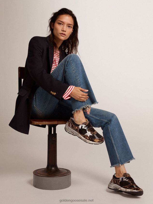 Dad-Star sneakers in leopard-print pony skin FN20N89 Women Golden Goose