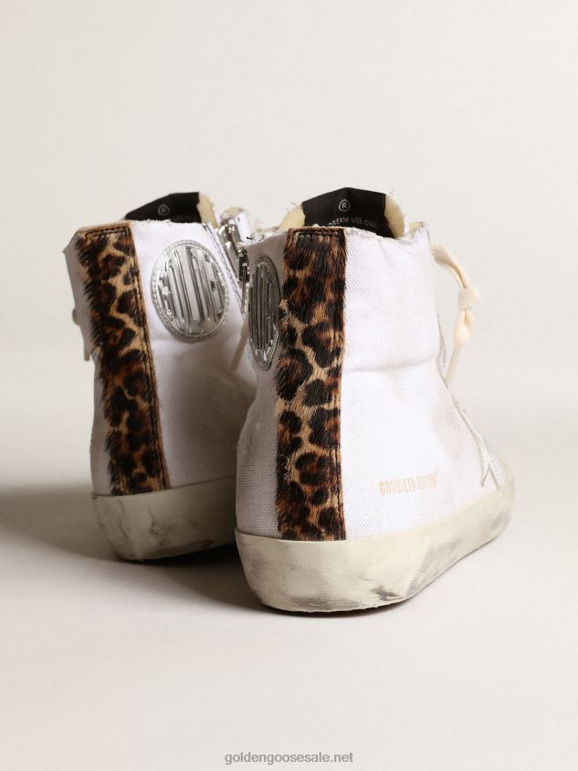 Francy LAB sneakers with white leather star and gold metallic leather toe FN20N28 Women Golden Goose