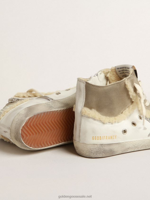 Francy in leather and suede with silver glitter star FN20N143 Women Golden Goose