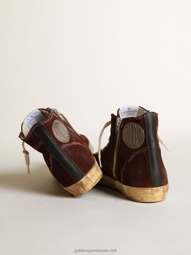 Francy sneakers in brown suede with pink leather star and black nappa leather heel tab FN20N164 Women Golden Goose