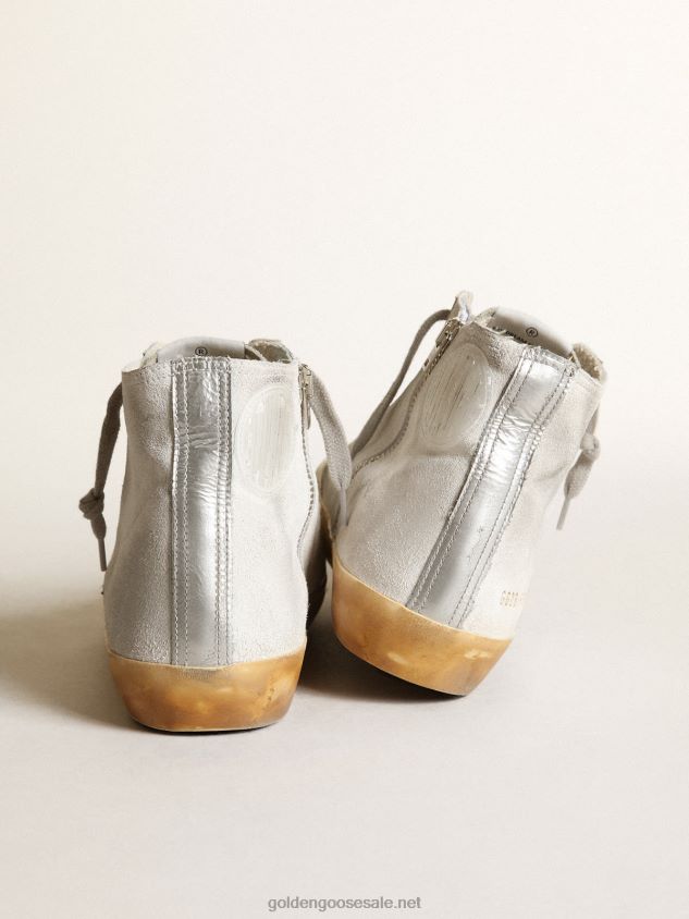 Francy sneakers in white suede with tongue in Swarovski micro-crystals and black leather star FN20N38 Women Golden Goose