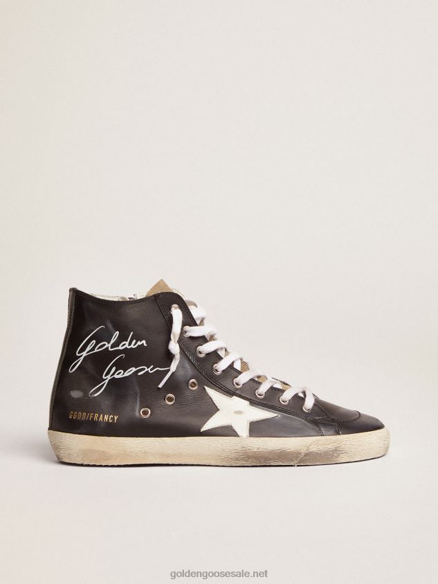Francy sneakers with black leather upper and white leather star FN20N98 Women Golden Goose