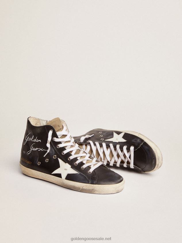 Francy sneakers with black leather upper and white leather star FN20N98 Women Golden Goose