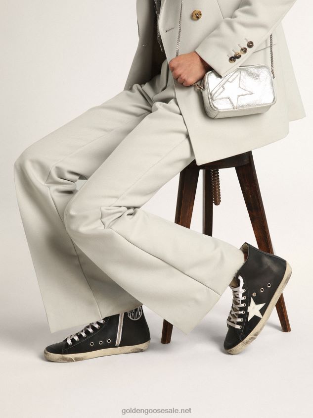 Francy sneakers with black leather upper and white leather star FN20N98 Women Golden Goose