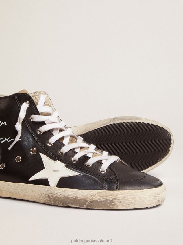 Francy sneakers with black leather upper and white leather star FN20N98 Women Golden Goose