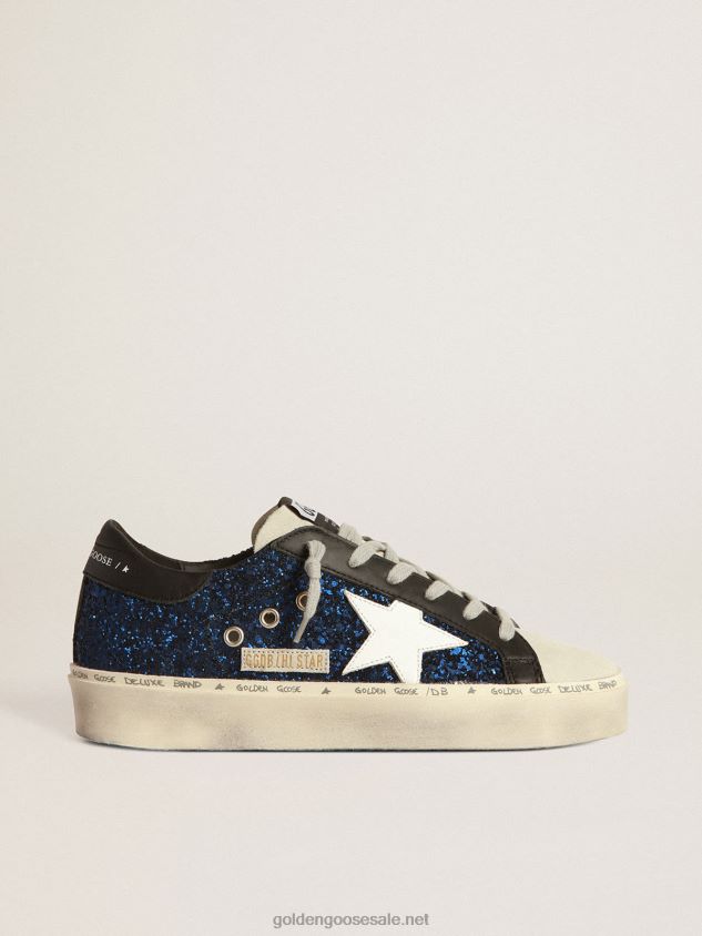Hi Star sneakers in suede with blue glitter FN20N39 Women Golden Goose