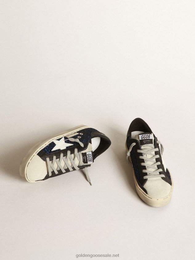 Hi Star sneakers in suede with blue glitter FN20N39 Women Golden Goose