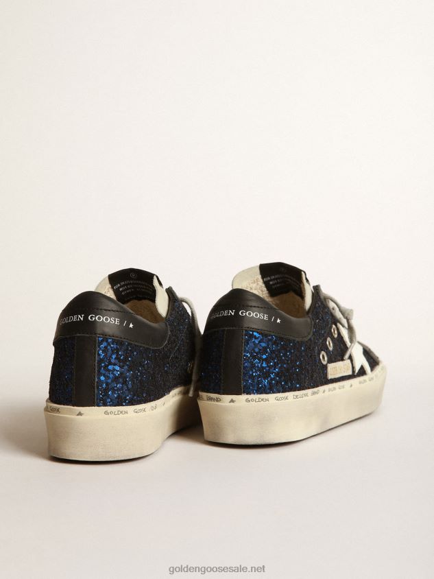 Hi Star sneakers in suede with blue glitter FN20N39 Women Golden Goose