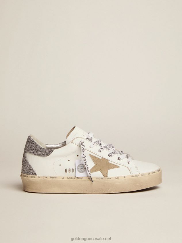 Hi Star sneakers with dove-gray suede star and heel tab in Swarovski micro-crystals FN20N251 Women Golden Goose