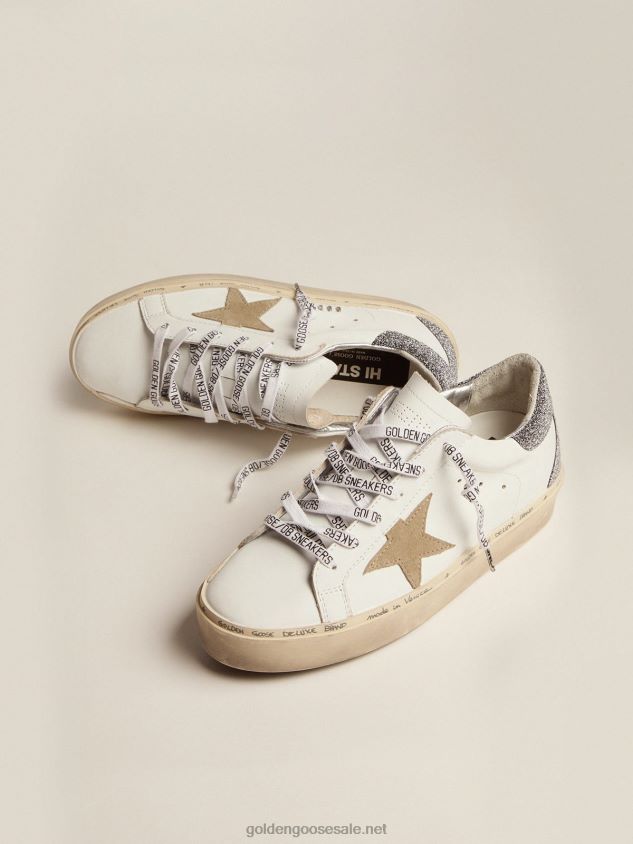 Hi Star sneakers with dove-gray suede star and heel tab in Swarovski micro-crystals FN20N251 Women Golden Goose