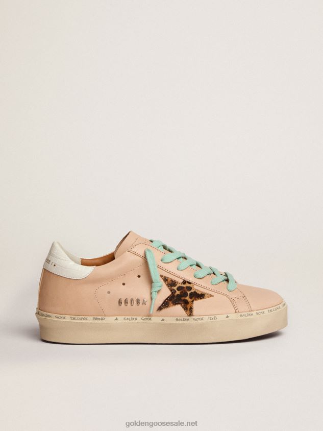 Hi Star sneakers with leopard-print pony skin star and white crocodile-print leather heel tab FN20N118 Women Golden Goose