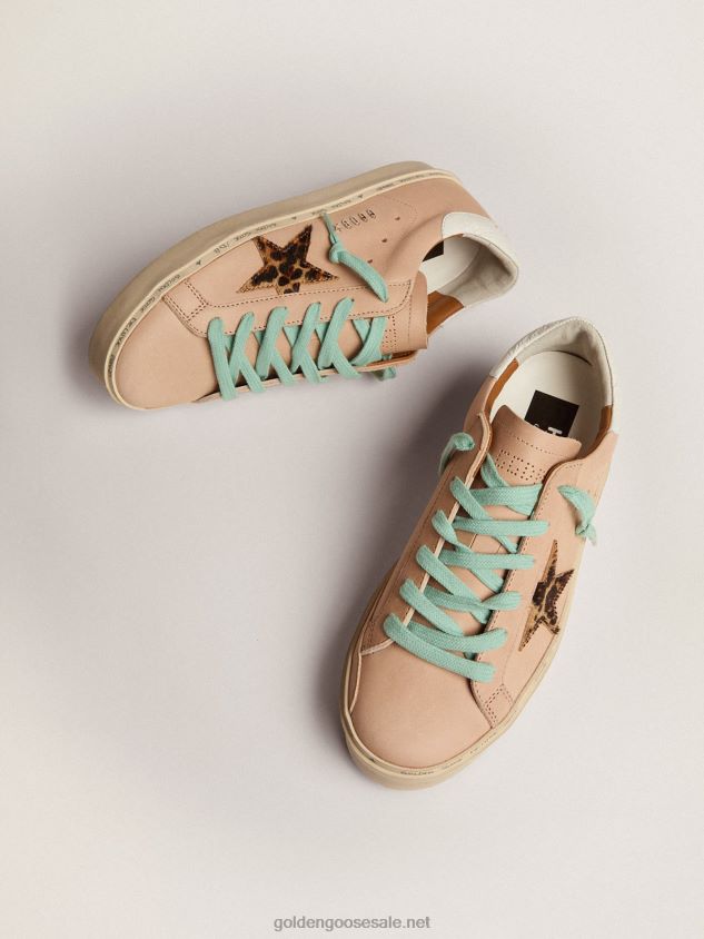 Hi Star sneakers with leopard-print pony skin star and white crocodile-print leather heel tab FN20N118 Women Golden Goose