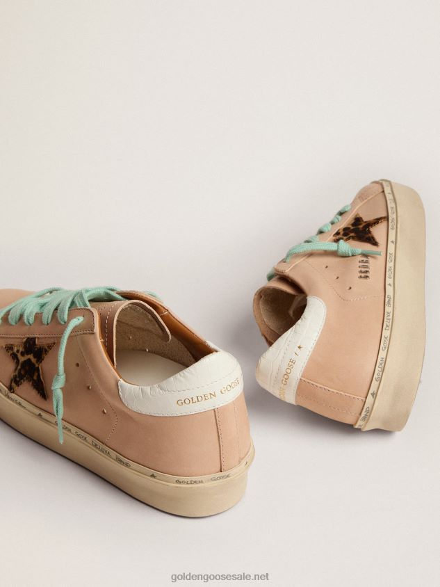 Hi Star sneakers with leopard-print pony skin star and white crocodile-print leather heel tab FN20N118 Women Golden Goose