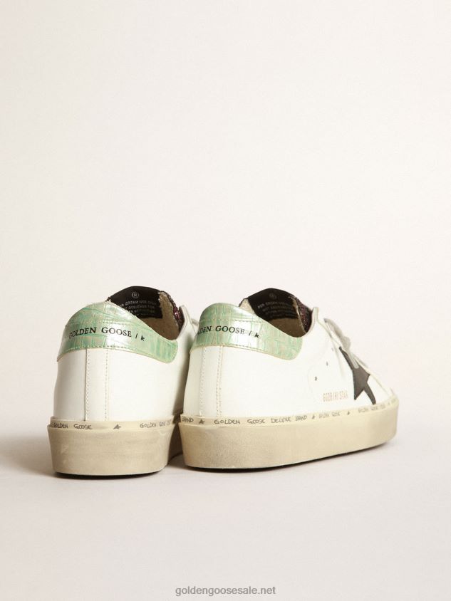 White Hi-Star sneakers with glittery insert and black star FN20N75 Women Golden Goose