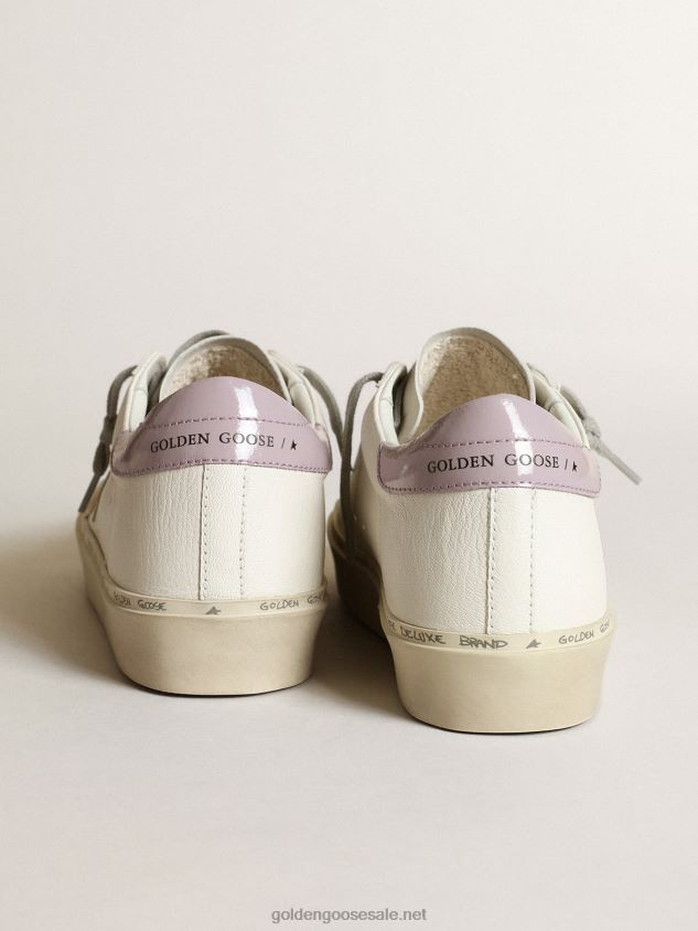 White Hi Star with a gold star and lilac naplak heel tab FN20N281 Women Golden Goose