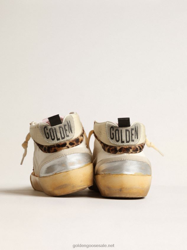 Mid Star LTD with silver metallic leather inserts and pink star FN20N142 Women Golden Goose