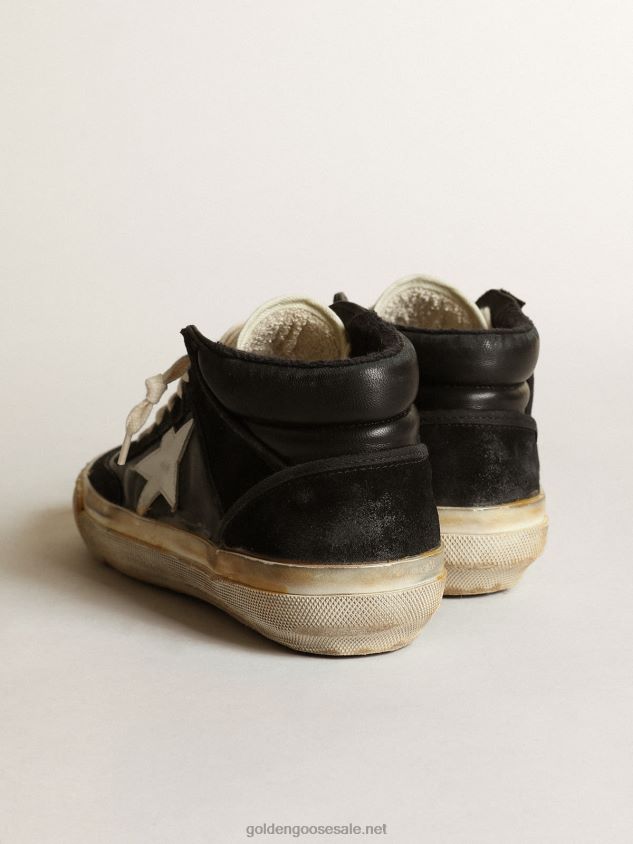 Mid Star in black nappa and suede with white leather star FN20N146 Women Golden Goose