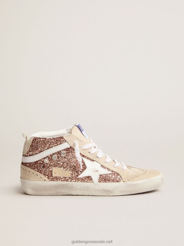 Mid Star sneakers with pink-gold glitter FN20N58 Women Golden Goose