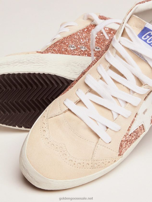 Mid Star sneakers with pink-gold glitter FN20N58 Women Golden Goose