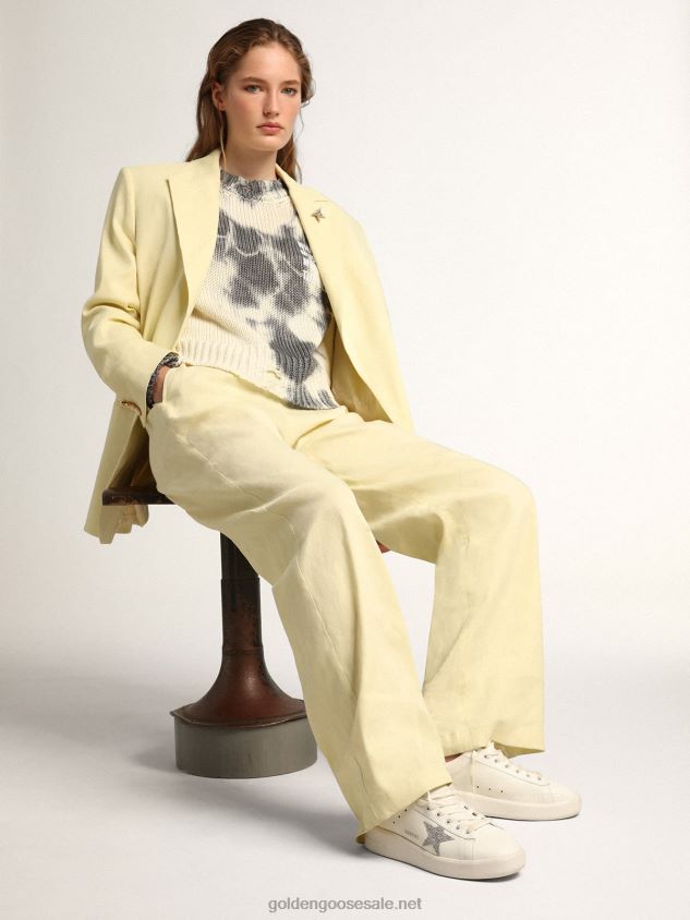 Purestar in white leather with silver-colored Swarovski crystal star FN20N97 Women Golden Goose