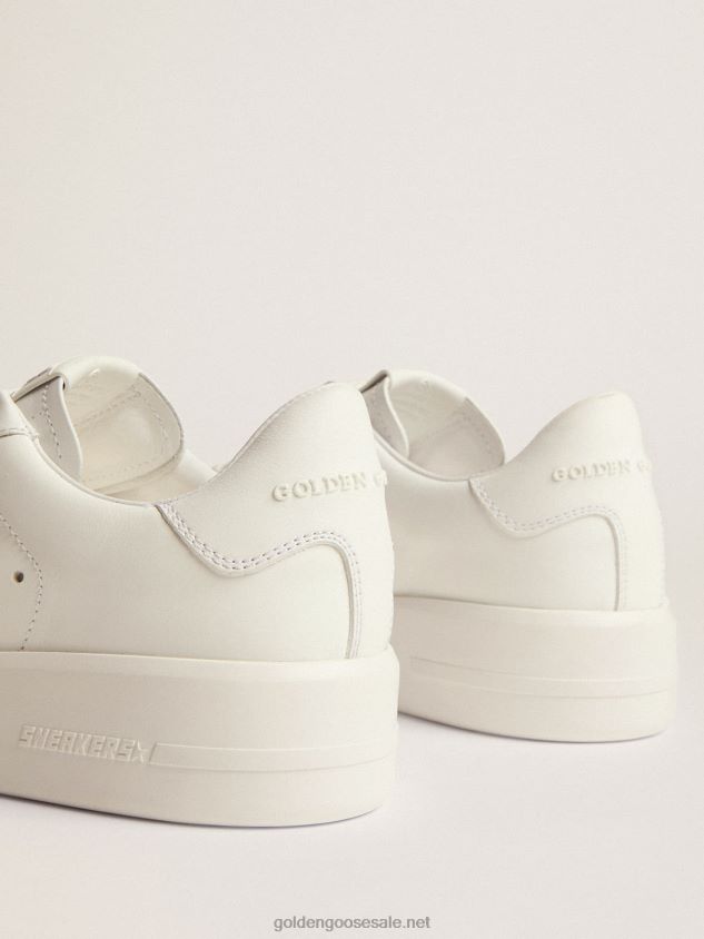 Purestar in white leather with silver-colored Swarovski crystal star FN20N97 Women Golden Goose