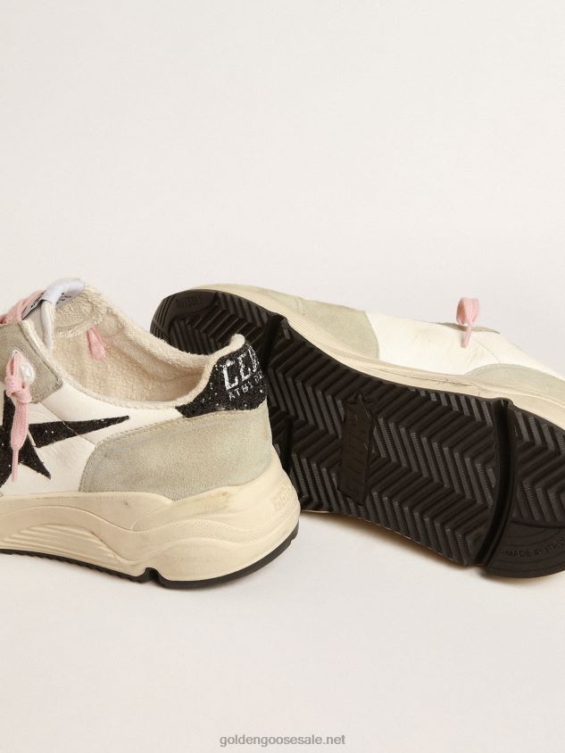 Running Sole with gray suede inserts and black glitter star FN20N200 Women Golden Goose