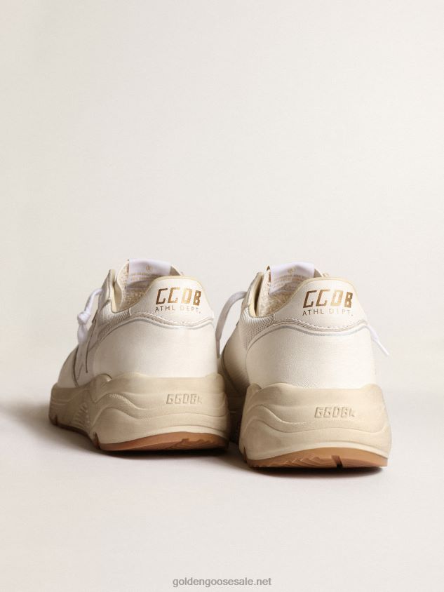 Running sole sneakers in optical-white mesh and nappa leather with white leather star FN20N35 Women Golden Goose