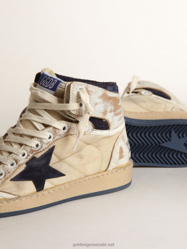 Sky-Star in nylon and white leather with blue suede star FN20N52 Women Golden Goose
