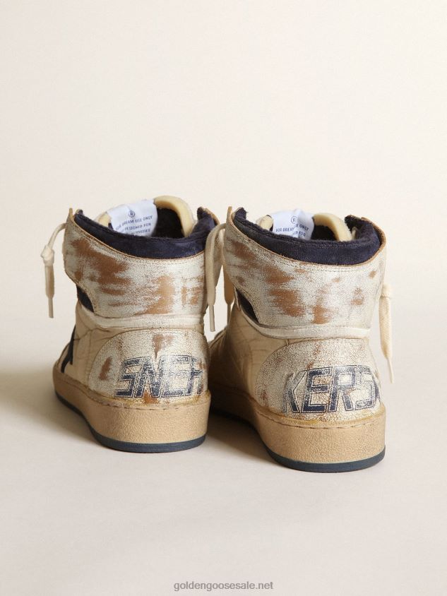 Sky-Star in nylon and white leather with blue suede star FN20N52 Women Golden Goose