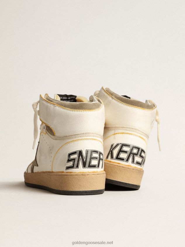 Sky-Star in white nappa leather with dove-gray suede star FN20N179 Women Golden Goose